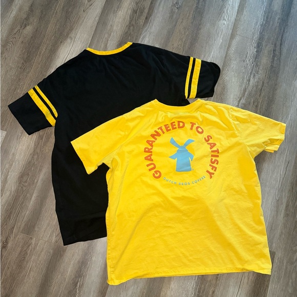 ✌️Lot of 2 Dutch Bros Black and Yellow Men T-Shirts XXL - Picture 2 of 2